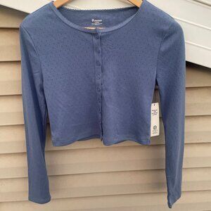 Women's Medium Blue button up Cardigan - New with tags!